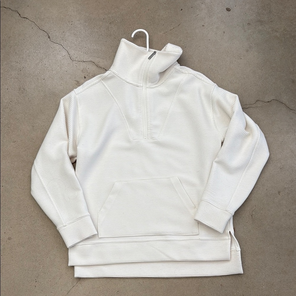 Zella White Zip Up Sweater